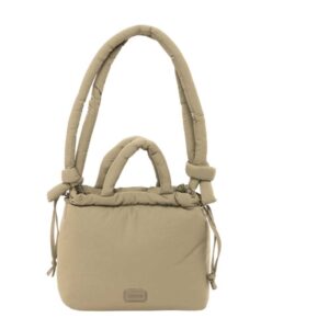 safta moos capsula bolso cierre de iman cremallera cierre con cordones asas acolchadas 6.34l 240x110x240mm color beige