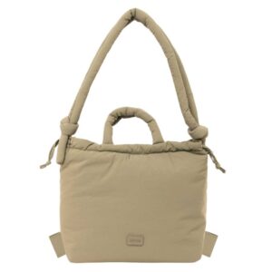 safta moos capsula mochila para portatil hasta 14.1" cierre de iman bolsillo interior cierre con cordones bolsillo exterior asas acolchadas 18.80l 400x170x310mm color beige