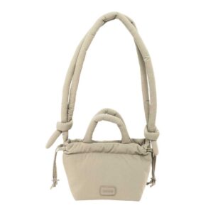 safta moos capsula bolso compacto cierre de iman cremallera cierre con cordones asas acolchadas 2.56l 160x100x160mm color beige