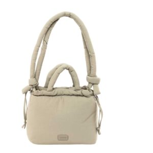 safta moos capsula bolso cierre de iman cremallera asas acolchadas 6.34l tono beige claro estilo moderno 240x110x240mm color beige