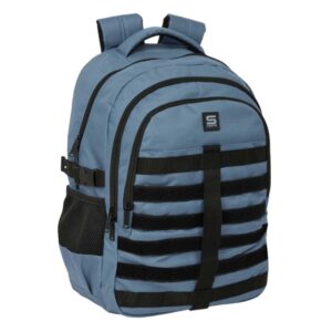 safta grafito mochila para portatil hasta 15.6" cremalleras bidireccionales antirrobo hombreras ergonomicas cintas ajustables 23.46l 340x150x460mm color azul