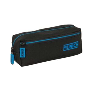 safta munich road portatodo 3 compartimentos con cremalleras goma elastica 0.98l 220x60x85mm color negro