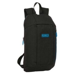 safta munich road mini mochila hombreras ergonomicas espalda acolchada bolsillo frontal asa superior uso diario 8.5l 220x100x390mm color negro