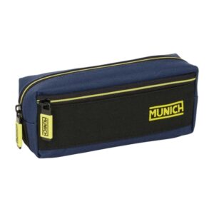 safta munich track portatodo 3 compartimentos con cremalleras goma elastica 0.98l 220x60x85mm color azul marino