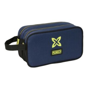 safta munich track neceser de 5l 2 compartimentos con cremallera asa lateral adapatable a carro 260x125x150mm color azul marino