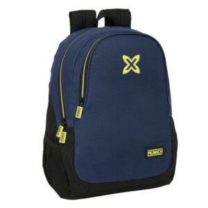 safta munich track mochila adaptable a carro portabotellas dos compartimentos grandes tirador doble hombreras ergonomicas asa de mano 23l 320x160x440mm color azul marino