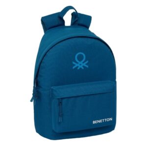 safta benetton basics marino mochila para portatil hasta 14.1" bolsillo para tablet tirador doble hombreras ergonomicas espalda transpirable 20l 310x160x410mm color azul oscuro