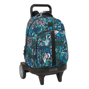 safta graffiti go mochila con carro portabotellas ruedas antivibracion hombreras acolchadas sistema de bloqueo 33l mochila extraible 330x220x450mm color azul oscuro
