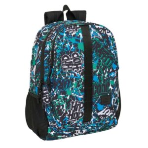 safta graffiti go mochila adaptable a carro portabotellas dos compartimentos grandes tirador doble hombreras ergonomicas asa de mano 23l 320x160x440mm color azul oscuro