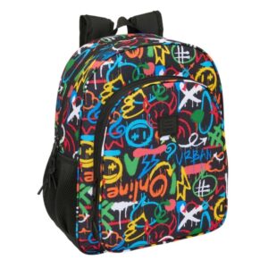 safta graffiti colors mochila adaptable a carro bolsillos laterales doble tirador hombreras acolchadas bolsillo frontal asa superior 15l 320x120x380mm multicolor
