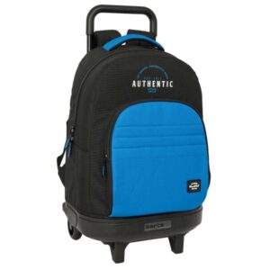 safta blackfit8 underground mochila con carro extraible bolsillo frontal portabotellas tirador doble hombreras acolchadas tarjeta id bandeja pvc 330x220x450mm color negro y azul