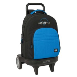 safta blackfit8 underground mochila con carro 33l ruedas antivibracion asa acolchada bolsillo frontal portabotellas mochila extraible 330x220x450mm color negro y azul