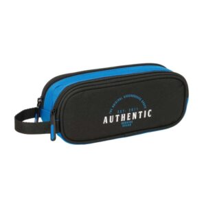 safta blackfit8 underground portatodo 2 compartimentos con cremalleras asa lateral 1l 210x60x80mm color negro y azul