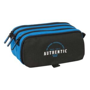 safta blackfit8 underground portatodo 3 compartimentos con cremalleras bolsillo frontal cinta adaptable 1.72l 215x80x100mm color negro y azul