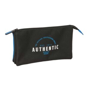 safta blackfit8 underground portatodo 3 compartimentos con cremalleras bolsillo interior 0.60l 220x30x120mm color negro y azul
