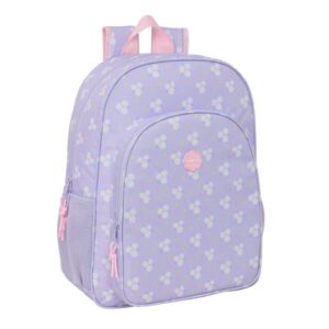 safta bouquet mochila adaptable a carro portabotellas doble tirador hombreras acolchadas bolsillo frontal asa superior 19l 330x140x420mm color violeta