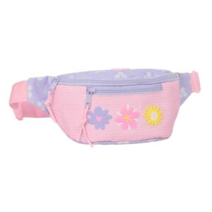 safta bouquet bolsa de cintura cremallera cintas ajustables 2.49l ligera y practica 230x90x120mm color rosa pastel