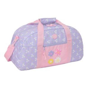 safta bouquet bolsa de deporte bolsillo frontal bandolera ajustable asa forrada doble tirador en cremallera tacos protectores en base fondo extraible 26l 500x200x260mm color violeta