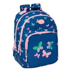 safta blackfit8 mariposas mochila con 2 compartimentos antirozaduras adaptable a carro portabotellas tirador doble hombreras ergonomicas 20l 320x150x420mm color azul marino