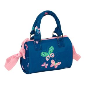 safta blackfit8 mariposas bolso cremallera interior forrado asas de mano y bandolera 1.20l detalles de mariposas 160x75x100mm color azul marino