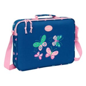 safta blackfit8 mariposas maletin con cremallera bandolera ajustable asa forrada doble tirador fondo semirigido 6l 380x60x280mm color azul marino