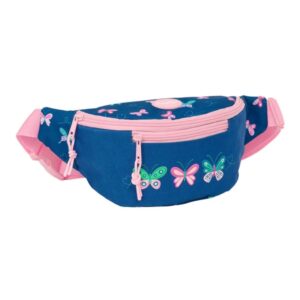 safta blackfit8 mariposas bolsa de cintura cremallera cintas ajustables 2.49l 230x90x120mm color azul marino