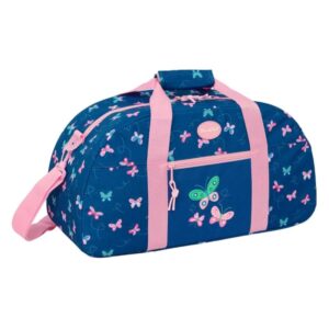 safta blackfit8 mariposas bolsa de deporte bolsillo frontal bandolera ajustable tirador doble tacos protectores en base fondo extraible 26l 500x200x260mm color azul marino