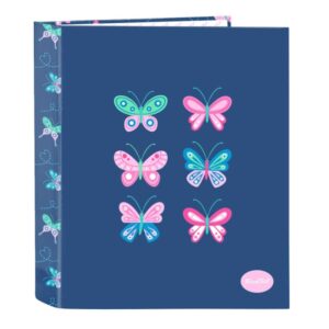 safta blackfit8 mariposas carpeta con 4 anillas 40mm tapas duras forradas formato folio resistente 270x60x330mm color azul marino