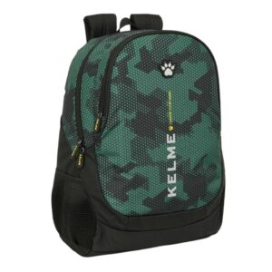 safta kelme camo mochila adaptable a carro portabotellas 2 compartimentos tirador doble hombreras ergonomicas asa superior 23l 320x160x440mm color verde camuflaje