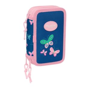 safta blackfit8 mariposas plumier de 3 pisos 37 piezas 1.3l goma lapiz boligrafos sacapuntas reglas 16 colores 14 rotuladores 125x55x195mm color azul marino