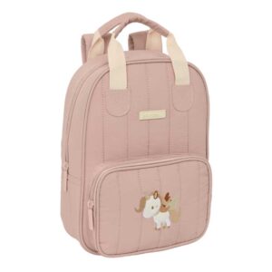 safta unicornio mochila infantil bolsillo frontal tarjeta id hombreras acolchadas asa forrada 4.5l 200x80x280mm color rosa