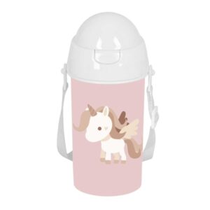 safta unicornio botella de 500ml pvc sin bpa pajita interior 73x73x195mm color rosa