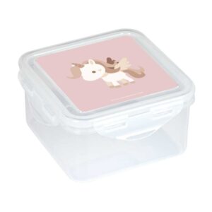 safta unicornio fiambrera de 1.27l pvc sin bpa cierre hermetico a presion 130x130x75mm color transparente