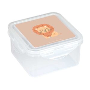 safta leon fiambrera de 1.27l pvc sin bpa cierre hermetico a presion 130x130x75mm color transparente