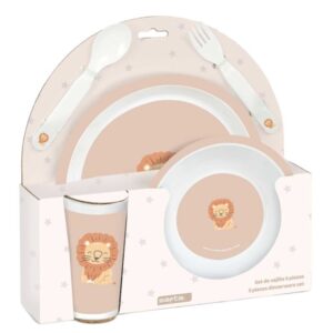 safta leon set de menaje infantil pvc sin bpa 260x90x260mm color beige