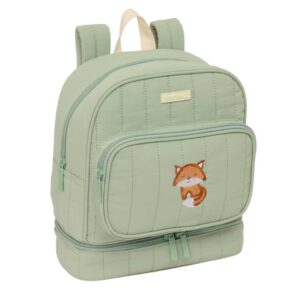 safta zorrito mochila guarderia isotermica tarjeta de identificacion asa de mano superior compatible con carrito ligera y compacta 7.25l 220x100x270mm color verde
