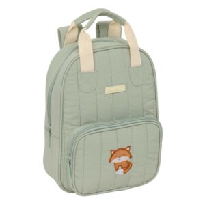 safta zorrito mochila infantil bolsillo frontal tarjeta id hombreras acolchadas asa forrada 4.5l 200x80x280mm color verde