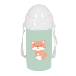 safta zorrito botella de 500ml pvc sin bpa pajita interior 73x73x195mm color verde