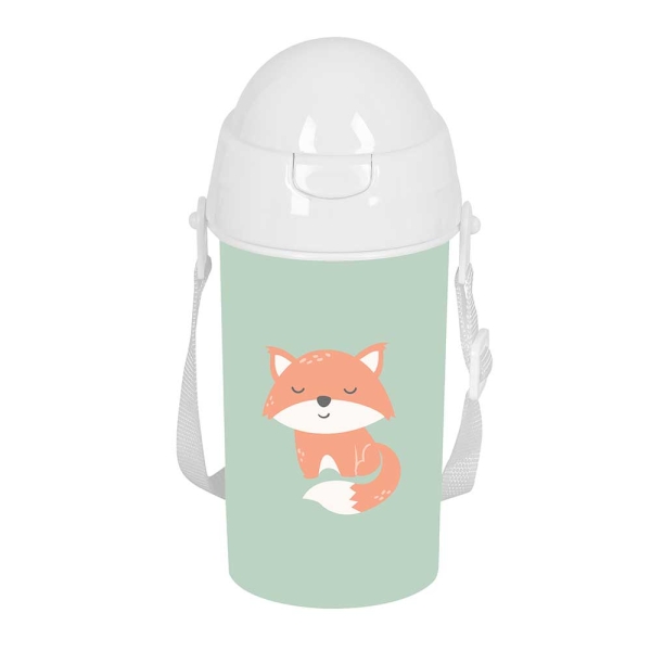 safta zorrito botella de 500ml pvc sin bpa pajita interior 73x73x195mm color verde