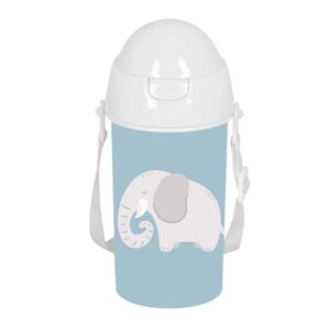safta elefante botella de 500ml pvc sin bpa pajita interior 73x73x195mm color azul