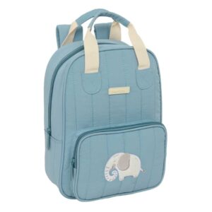 safta elefante mochila infantil bolsillo frontal tarjeta id hombreras acolchadas asa forrada 4.5l 200x80x280mm color azul