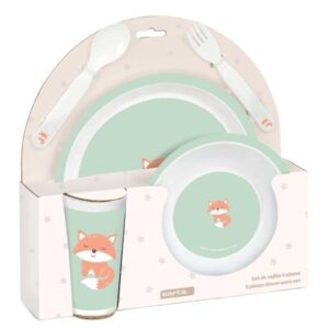 safta zorrito set de menaje infantil pvc sin bpa 260x90x260mm color menta