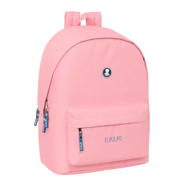 safta el pulpo mochila para portatil hasta 15.6" antirrobo conector usb base acolchada bolsillo frontal tirador doble hombreras ergonomicas 24.55l 310x180x440mm color rosa