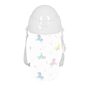safta unicornio botella de 500ml pvc sin bpa pajita interior 73x73x195mm color blanco