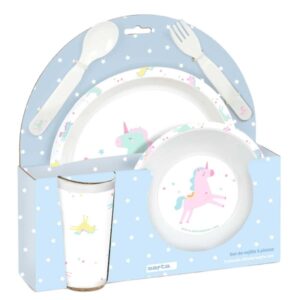safta unicornio set de menaje infantil pvc sin bpa 260x90x260mm color azul