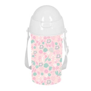 safta mariposa botella de 500ml pvc sin bpa pajita interior 73x73x195mm color rosa pastel
