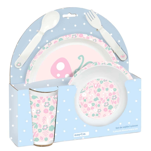 safta mariposa set de menaje infantil pvc sin bpa 260x90x260mm color azul