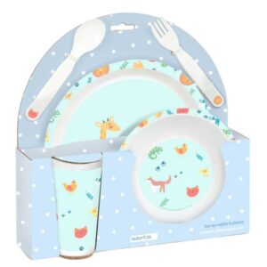 safta pandi set de menaje infantil pvc sin bpa 260x90x260mm color azul claro