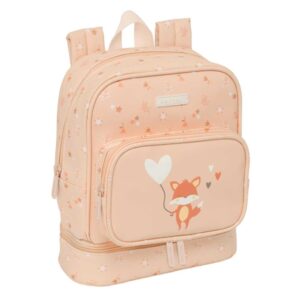 safta flores mochila guarderia isotermica tarjeta de identificacion asa de mano superior compatible con carrito 7.25l 220x100x270mm color melocoton