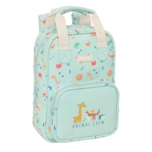 safta pandi mochila infantil bolsillo frontal tarjeta id hombreras acolchadas asa forrada 4.5l 200x80x280mm color menta